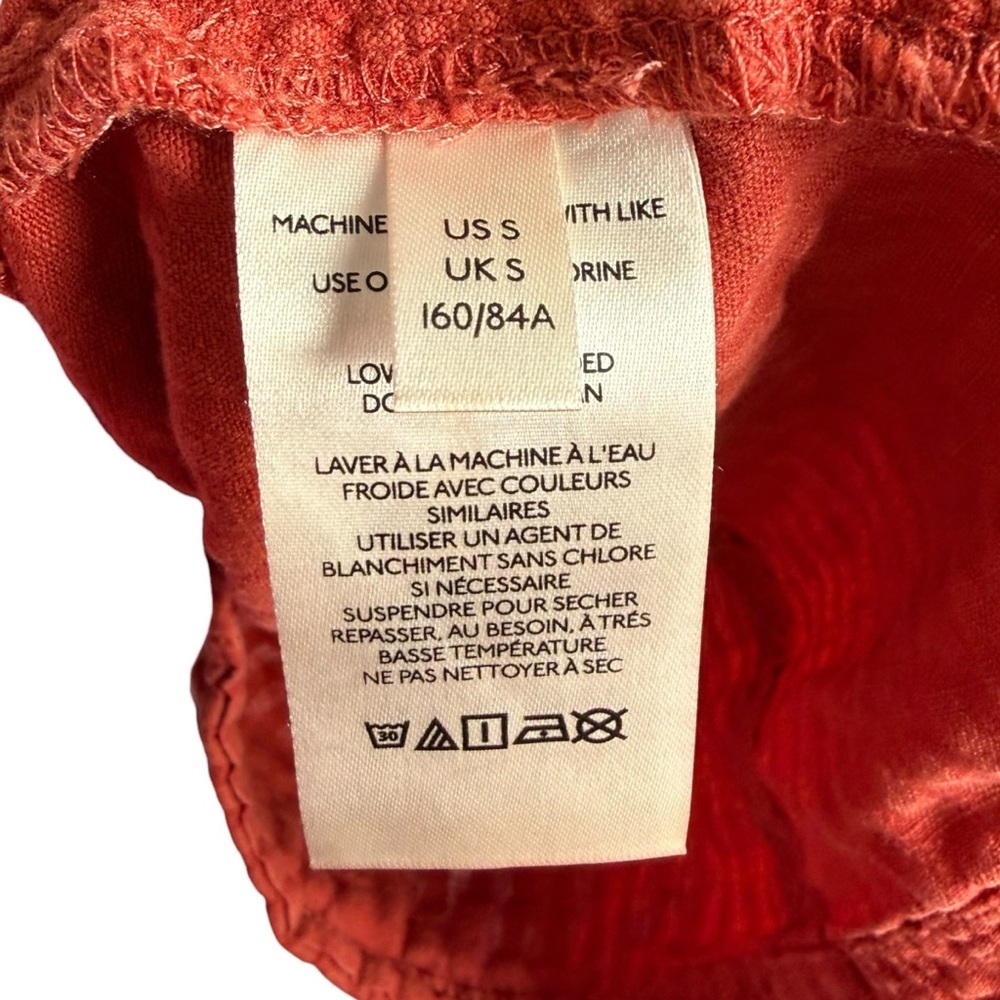 Urban Outfitters Why Not Seersucker Mini Dress Linen Blend Cutout Women Small - Picture 10 of 11